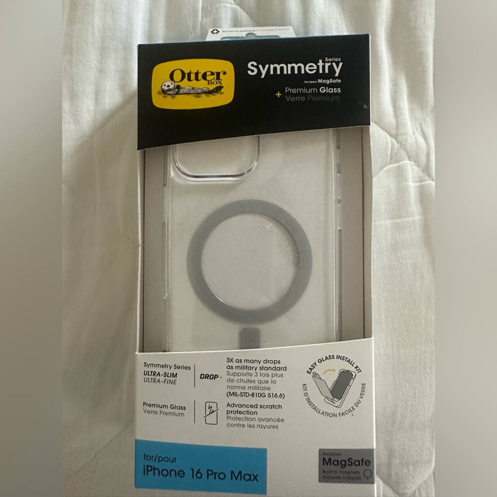 OtterBox Symmetry Series MagSafe Case for iPhone 16 Pro Max - Clear and Gray